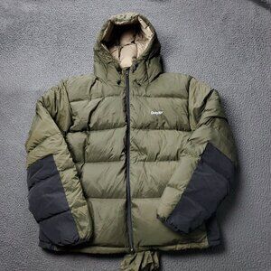 New ONLY NY Packable Snorkel Puffer Down Jacket Nylon Green Mens 2XL XXL